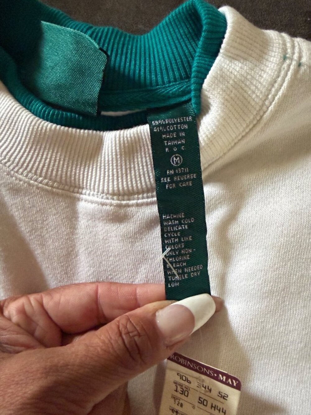 Vintage Claybrooke Sport Golf Embroidered White Crewneck Sweatshirt M New With T - Picture 4 of 7